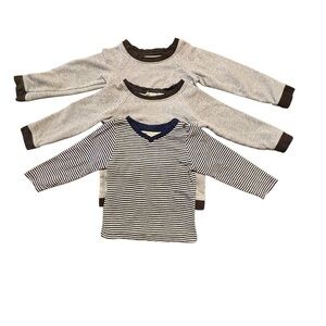 Monica+Andy 18-24mo/2T Striped & Gray Long Sleeve Tops, Good Used Condition!